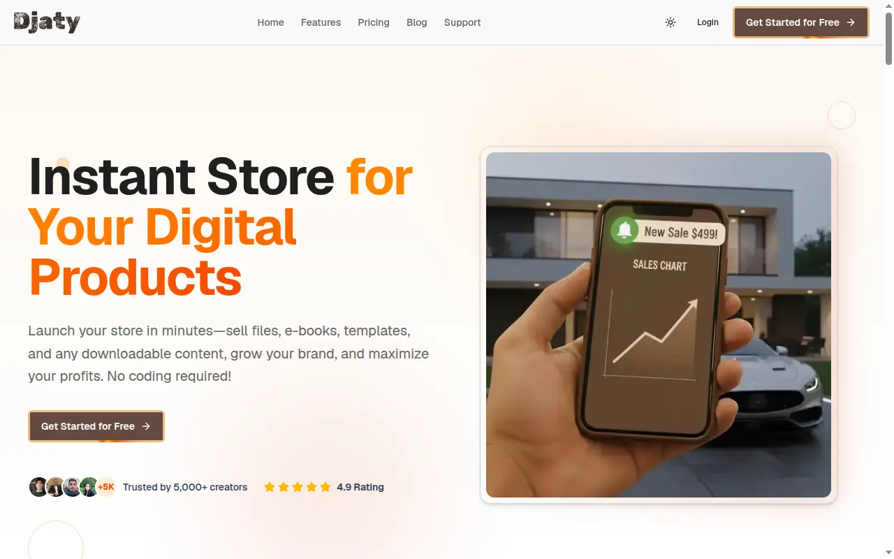 Djaty Landing Page