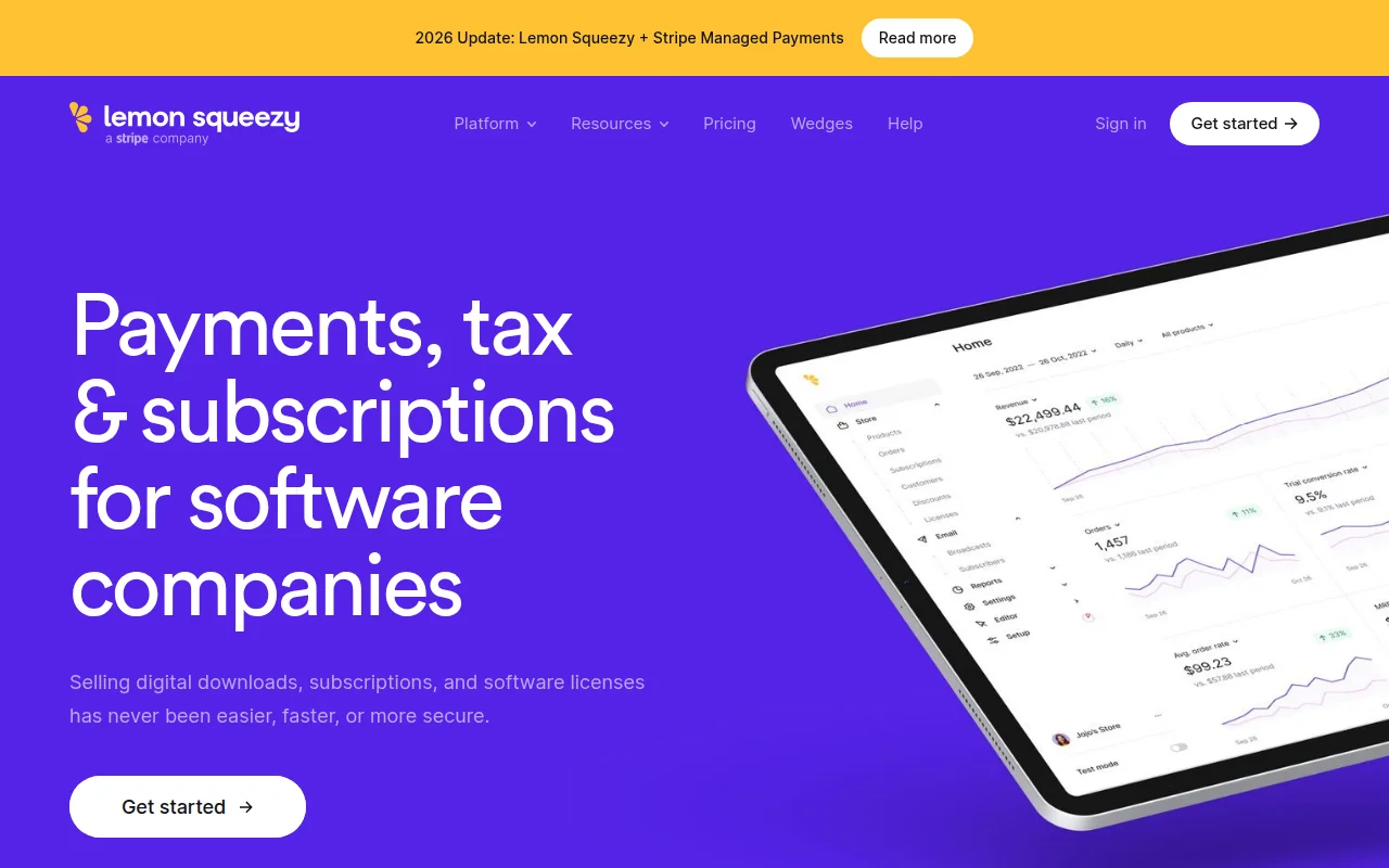 Lemon Squeezy Landing Page