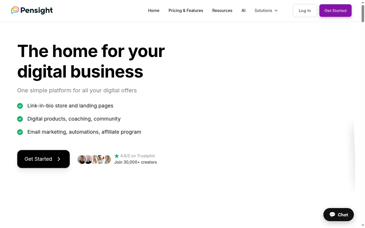 Pensight Landing Page
