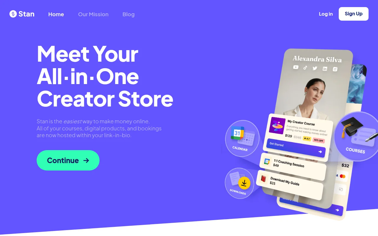 Stan Store Landing Page