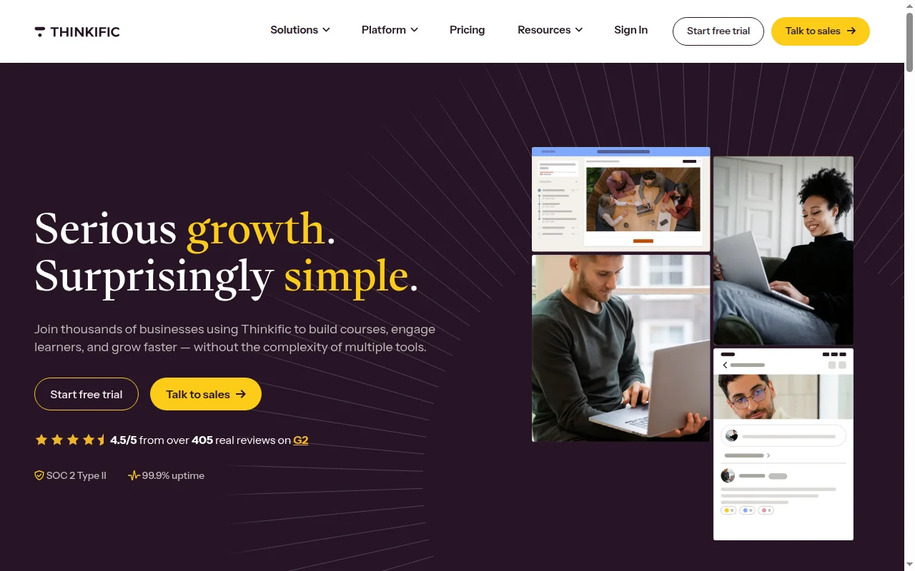 Thinkific Landing Page